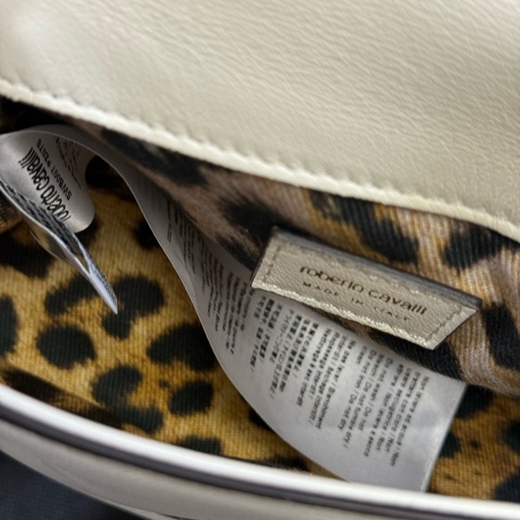 Roberto Cavalli Fang Bang Shoulder Bag White $1395 - Picture 4 of 10